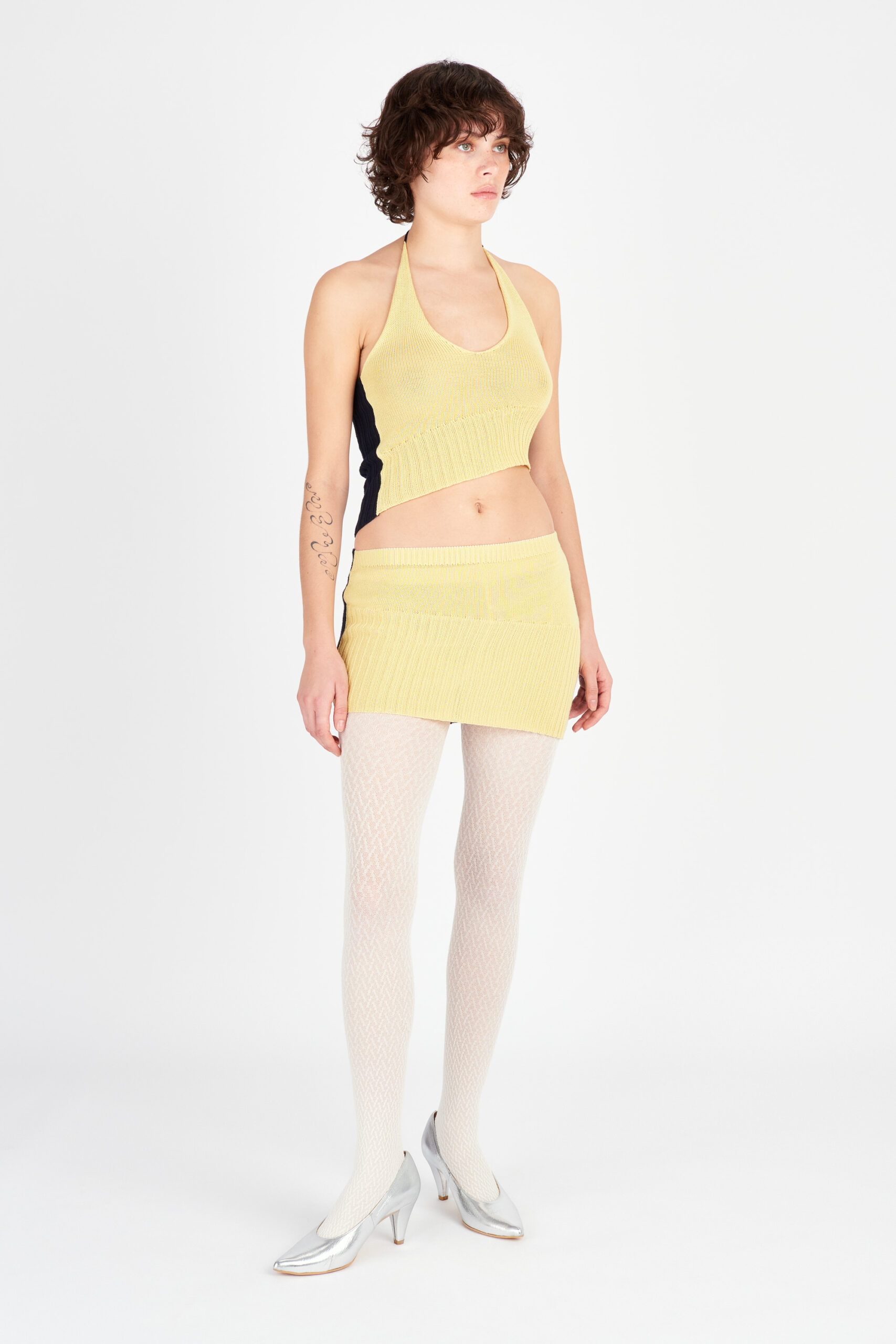 Mediam✨Melange Mohair Halter Top Flook the Label Kyla crochet halter top in dark olive | ASOS